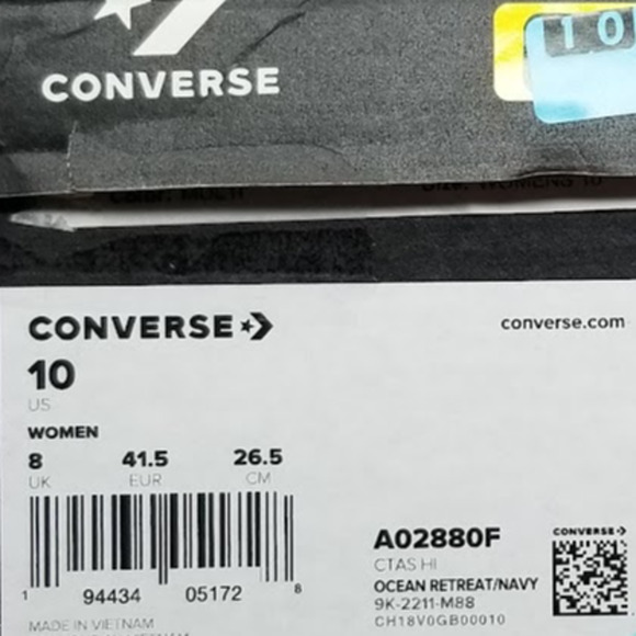 Converse Women CTAS Denim Hi Tops Size 10 Ocean  A02880F NWT - Picture 9 of 9